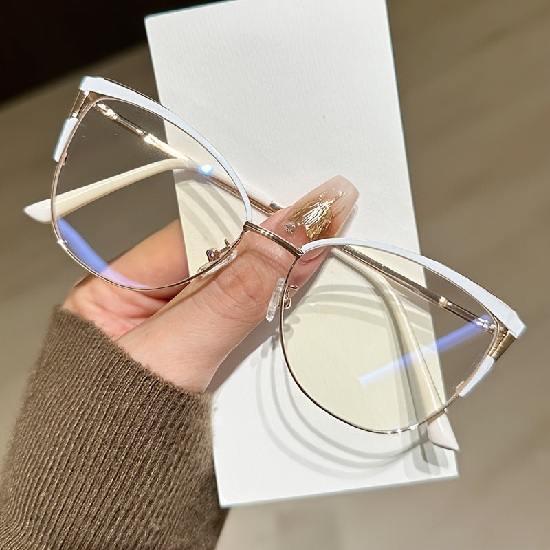 Anti-blue light mirror glasses with large fashionable frame and stylish design suitable for all face shapes.