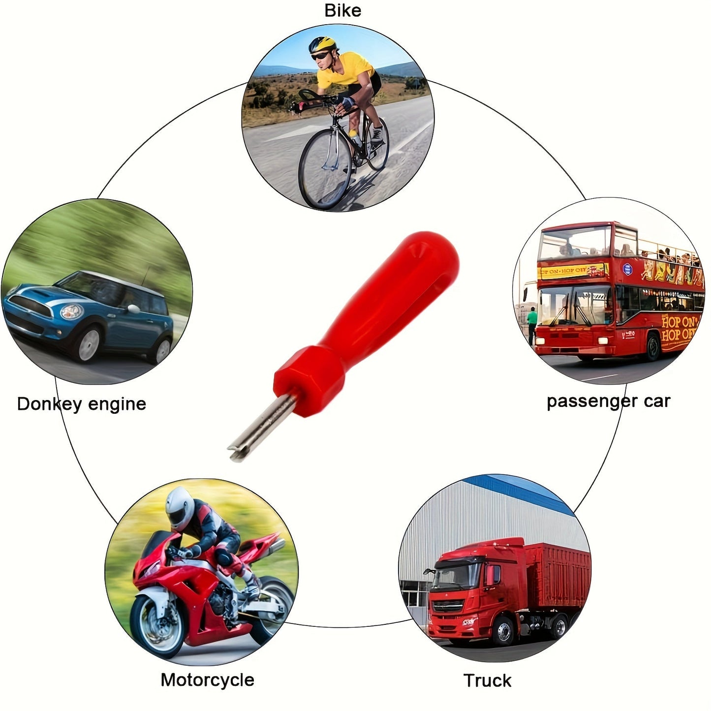 Metal Tire Valve Core Removal Tool for Cars and Bicycles - 2 Pieces, No Power Required