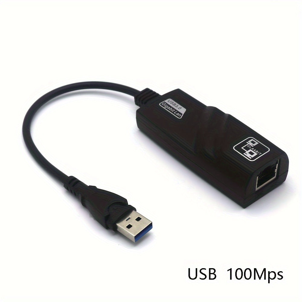 USB 3.0 Ethernet adapter for PC/Laptop, supports speeds of 1000Mbps/100Mbps, compatible with Smartthings, USB powered, operating voltage ≤36V.