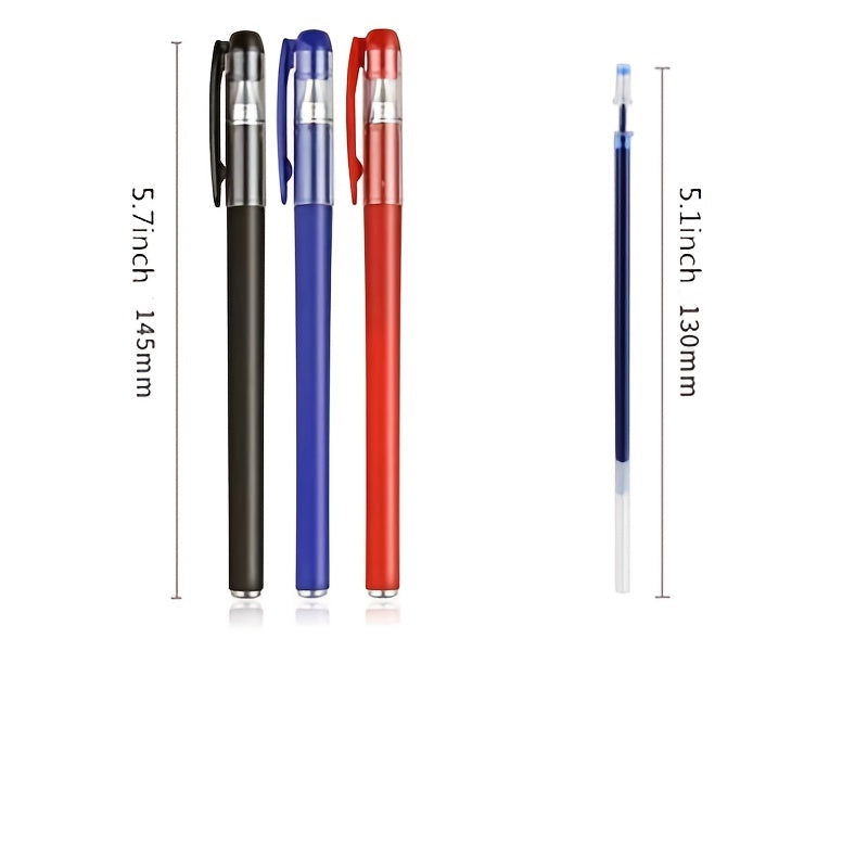 10-piece gel pen set, ideal for students, exams, office, and school, includes red, black, water, and carbon pens.