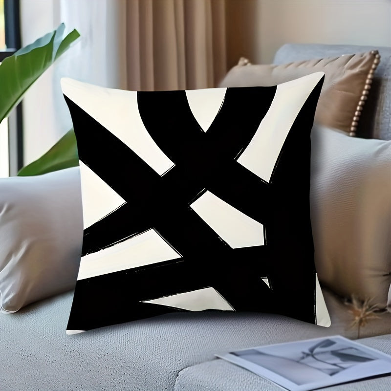 Upgrade your living space with our Modern Geometric Abstract Art Pillowcase. Featuring a stunning black and white design, this double-sided pillowcase is made from soft and durable fabric that will add a vibrant touch to your living room, bedroom, or