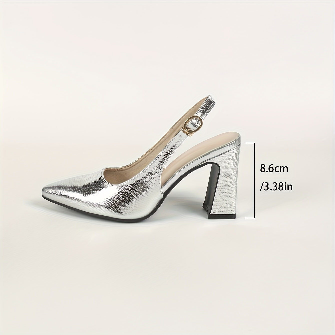 Widened fairy style silver high-heeled single shoe with pointed toe, one-word strap, backless design, and a touch of luxury for socialite sandals.