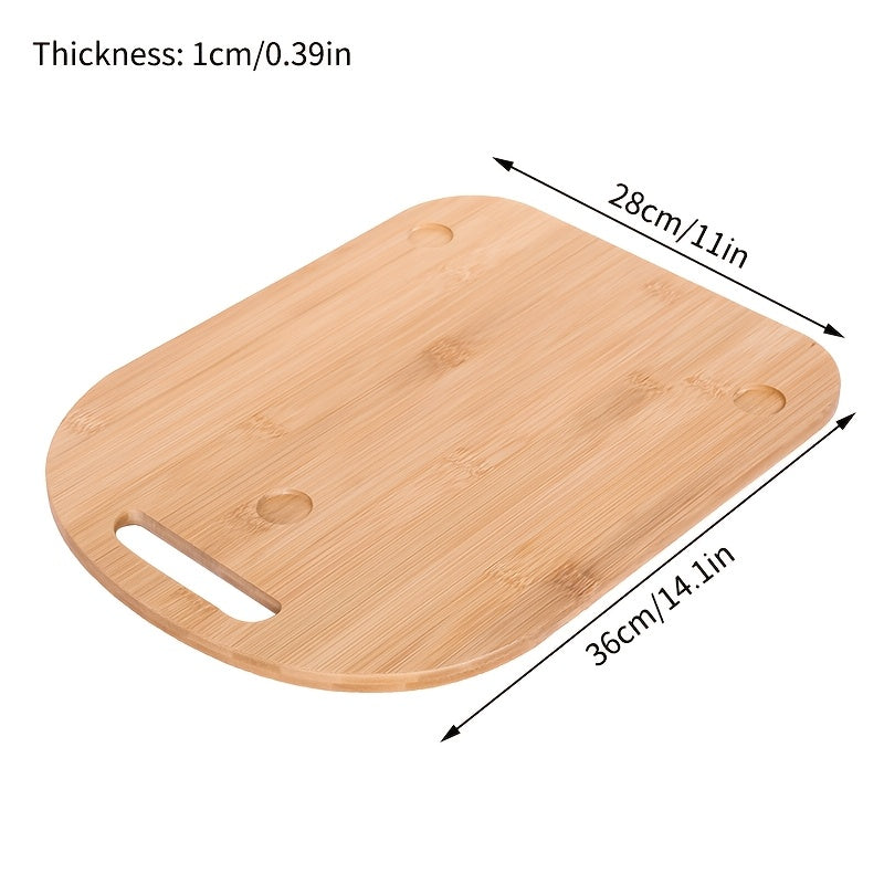 Sliding mat for kitchen made of durable bamboo with non-slip rubber feet, ideal for coffee maker, mixer, and small appliances, perfect for camping, cooking, and dining purposes.