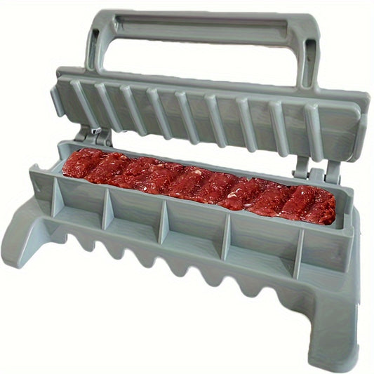 1pc EasyKebab Plastic Kebab Maker: Single-row skewer mold for BBQ, portable kitchen tool.