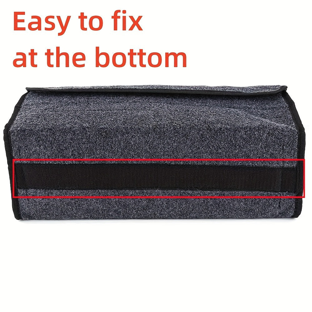 Compact felt trunk organizer for cars - efficient, easy-to-use storage option.