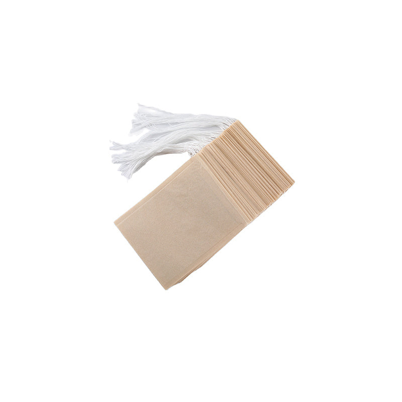 Pack of 100 Natural Biodegradable Drawstring Filter Paper Bags for Coffee, Tea, and Food - Convenient and Eco-Friendly - Disposable Tea Brewer and Empty Tea Bag infused with Pine Leaf Powder and Herbs - Ideal for Brewing and Serving