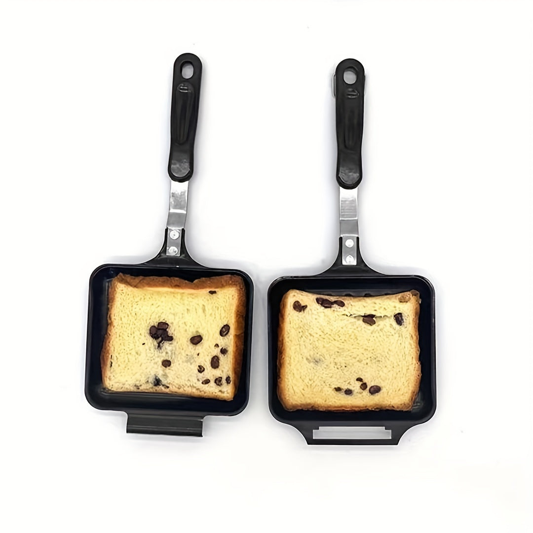 Cast Iron Sandwich Press with Non-Stick Double-Sided Griddle, Perfect for Breakfast Eggs, Waffles, and Sandwiches, Ideal for Home or Outdoor Camping Kitchen Cookware