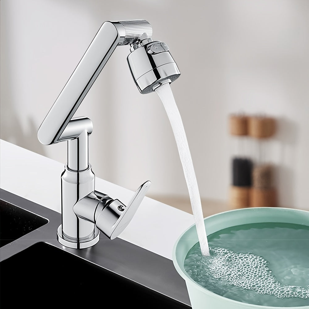 Luxury RV bathroom faucet set with durable ABS construction, mixer for hot & cold water, deck mount, silver finish, easy installation, and water-saving design.