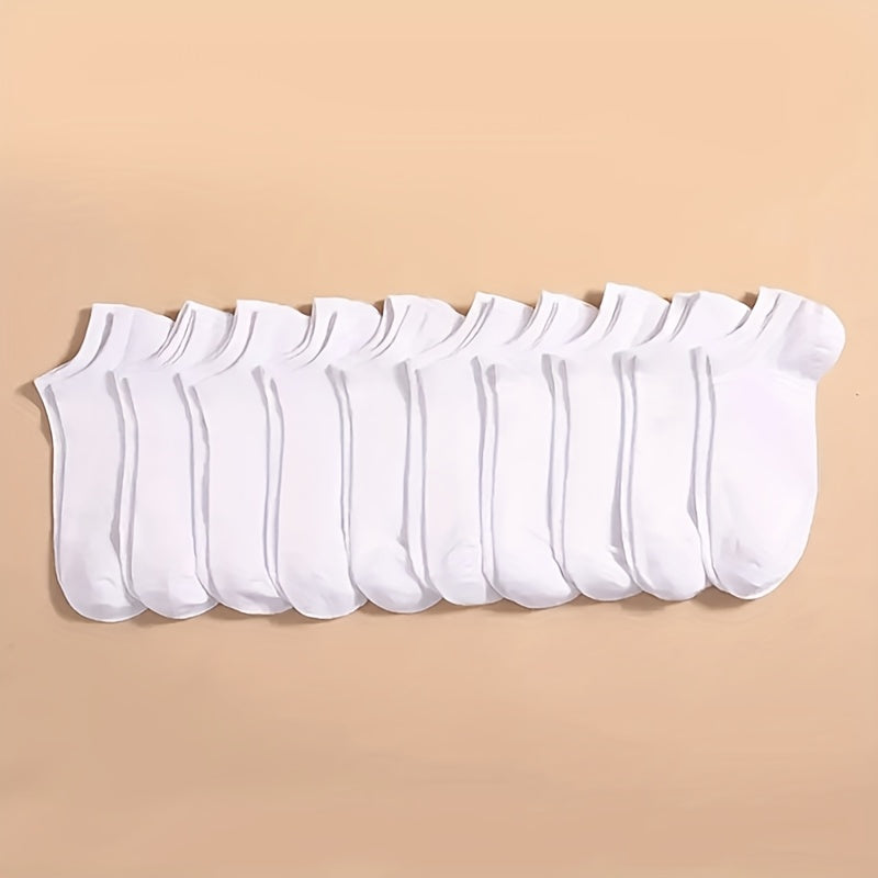 20 pairs of unisex solid color short socks, for all seasons.