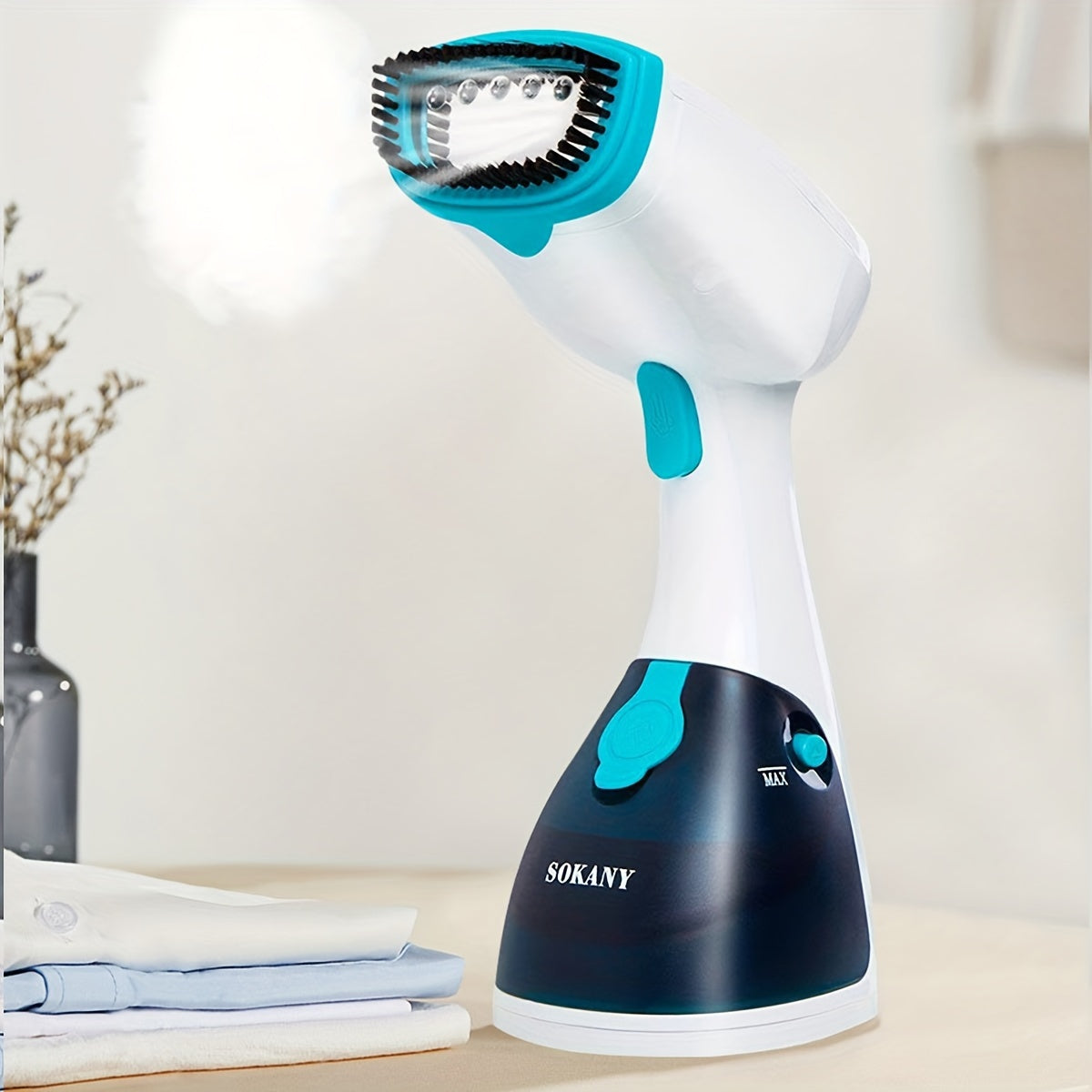 Portable Fabric Steamer with Detachable Water Tank, Quick Wrinkle Removal, Ideal for Travel and Home Use - Handheld Steam Iron with Mini Electric Iron for Simple Operation and Deep Penetration