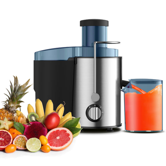 400W Centrifugal Juicer Extractor, Stainless Steel, Easy Juicing, Micro Switch, Copper Power Cord, Motor Overload Protection, Ideal for Singles & Small Families, Detachable/Slip-Resistant