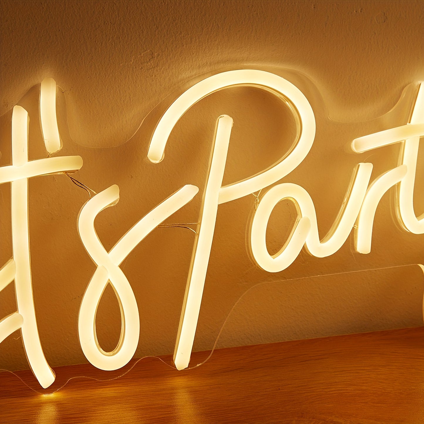 White LED Neon light sign for parties, USB powered for bedroom wall decoration. Great for festivals, weddings, and as a multipurpose decorative wall lamp.