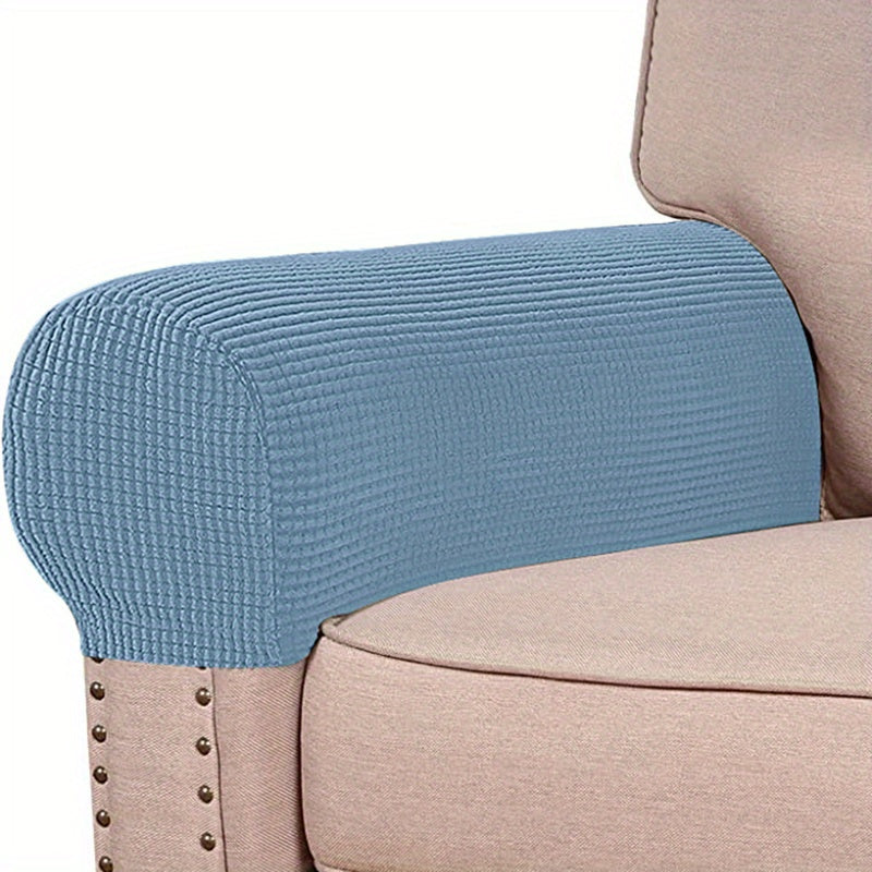 2pcs Spandex Armchair Slipcovers with Stretch Armrest Covers for Chairs and Couches. Non-slip Sofa Cover Furniture Protector for Home Decor.