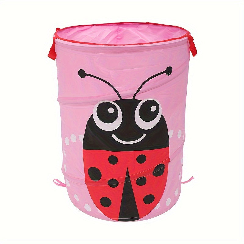 1 piece of Cute Design Large Toy Basket Organizer, Storage Bin for Toys, Clothes, and Clothing, Collapsible Laundry Basket in Beetle, Bumblebee, Owl, or Monkey design for Kids.