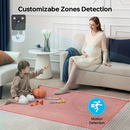 Zhxinsd Indoor Security Camera - 1080P HD with Motion Detection, Smart Night Vision, Two-Way Audio, and WiFi Connectivity for Home Safety Monitoring.