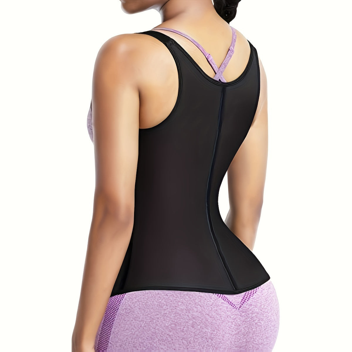 Breathable waist training vest with shoulder strap buckle.