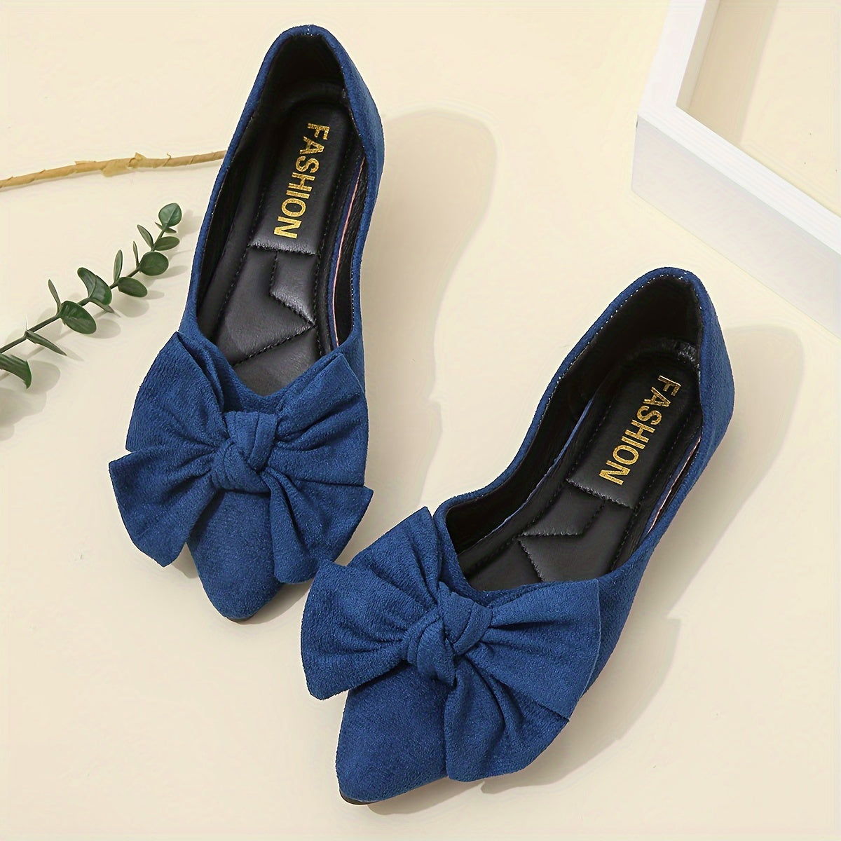 Women's Bowknot Decor Flat Slip-On Shoes, Lightweight and Comfortable.