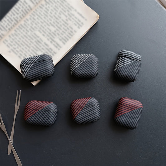 Carbon fiber color striped Airpods Pro case for various Apple headphone models.