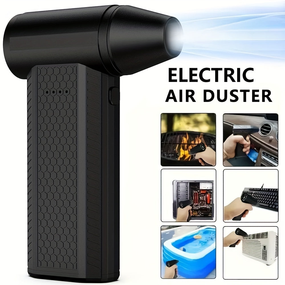 Jkuoo Electric Air Duster with 130000 RPM Turbofan, 8000mAh Rechargeable Battery for multiple uses. Handheld and portable, suitable for cleaning snow, BBQ, car, pets, swimming rings