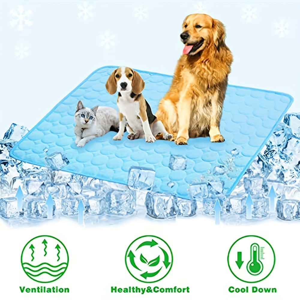 Breathable polyester pet bed for small to medium breeds, ideal for keeping dogs cool in summer.