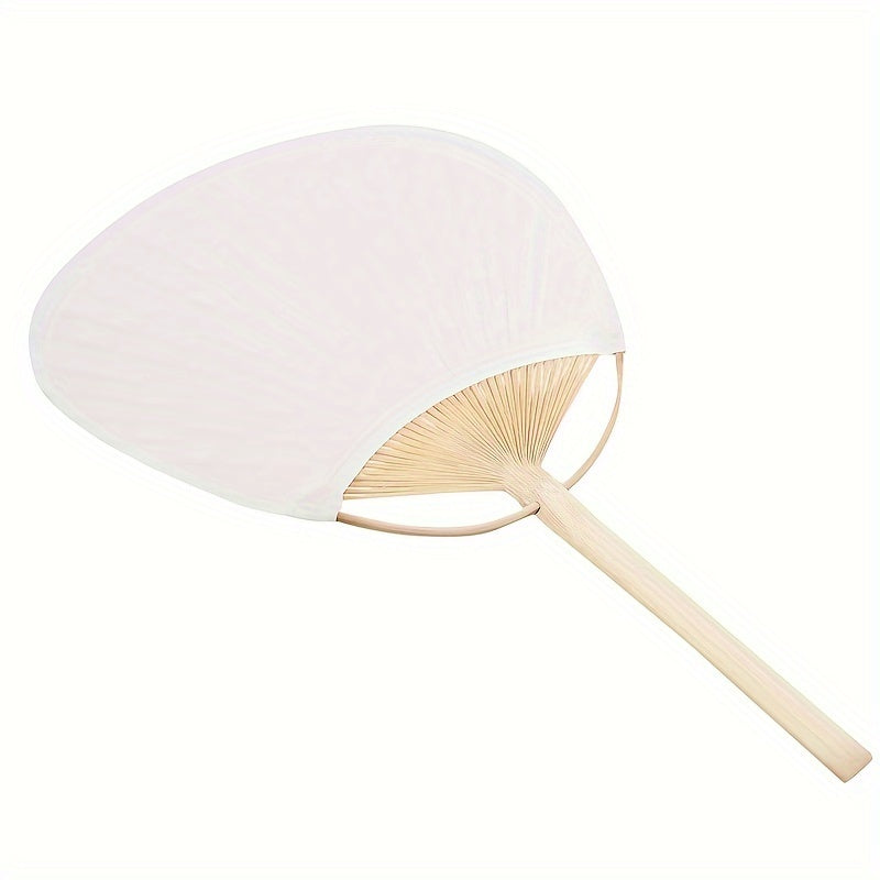 Set of 20 Pure White Bamboo Hand Fans for Weddings, Calligraphy, Painting - Blank Group Fans for Summer Use