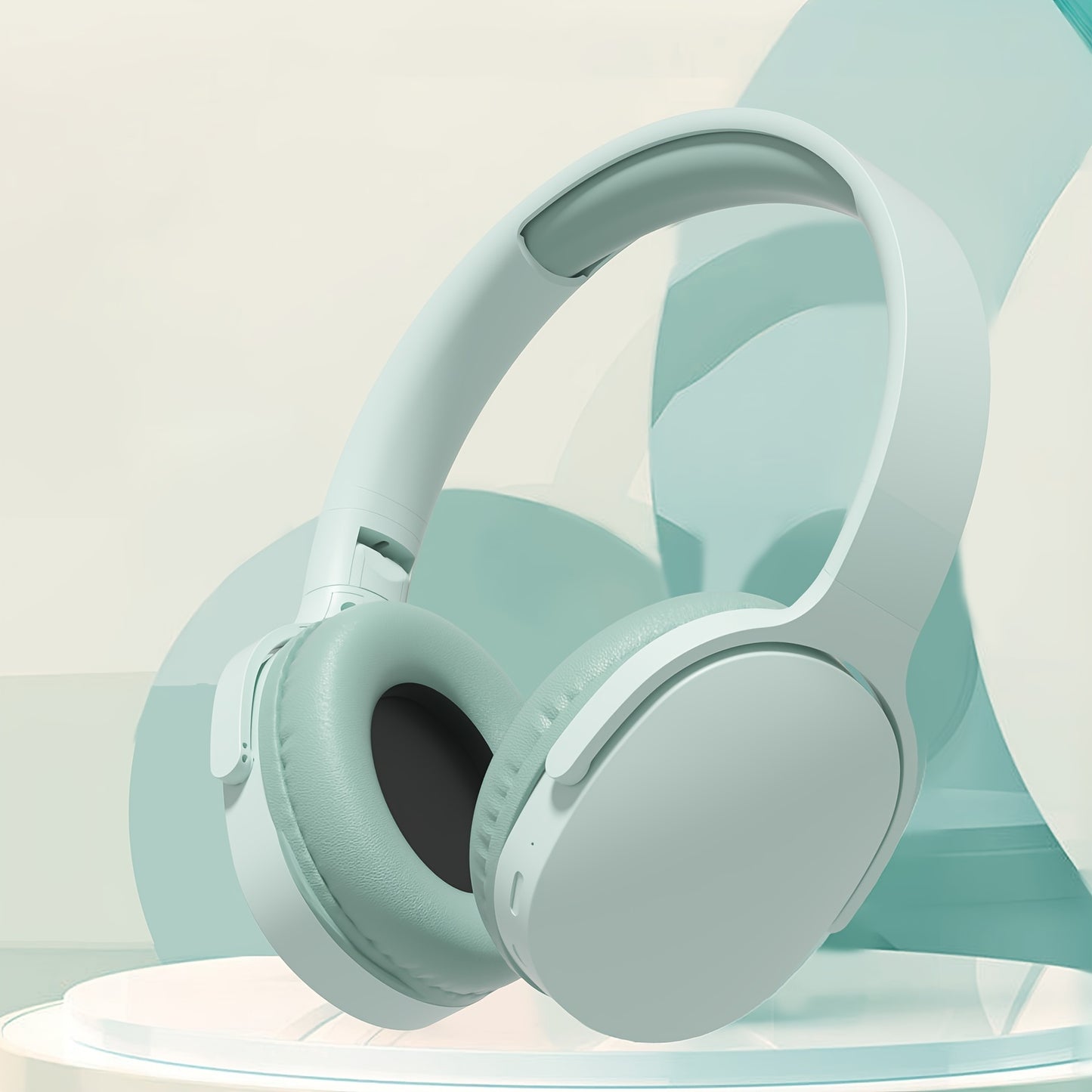 GENAI P2961 Over-Ear Wireless Headphones with 20H playtime, foldable design, noise-canceling mic, USB charging case, and sleek white design. Perfect for travel, home, and office use.