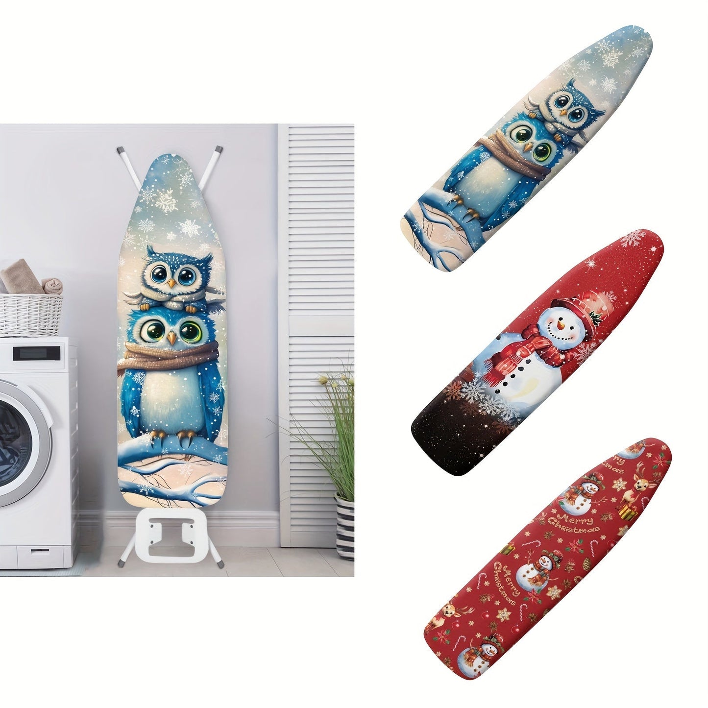 Set the holiday mood in your home with this 1-piece Christmas-themed ironing board cover set. The elastic fabric replacement cover fits standard size ironing boards and features a festive design to bring some cheer to your holiday decorating. Keep your