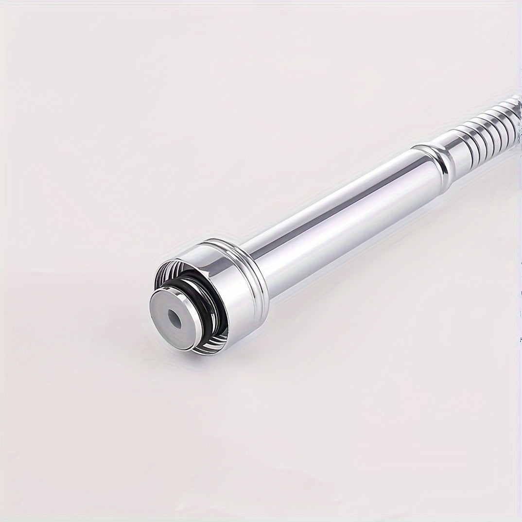 Flexible stainless steel faucet accessory, sink water outlet hose with rotatable spout, made of 201 stainless steel. Suitable for home bathroom.