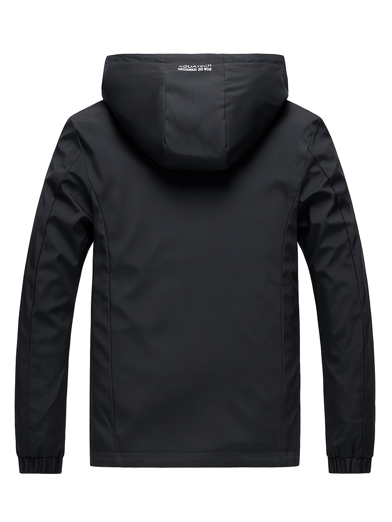 Solid hooded jacket for men, ideal for work and outdoor sports, with cargo pockets.