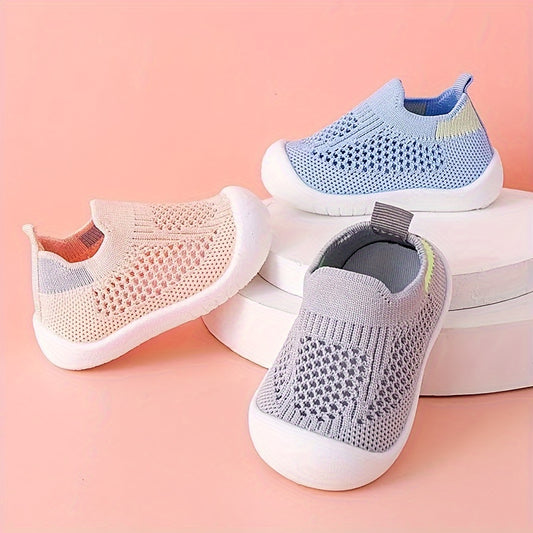 Breathable, lightweight slip-on low top shoes for baby girls perfect for all seasons.