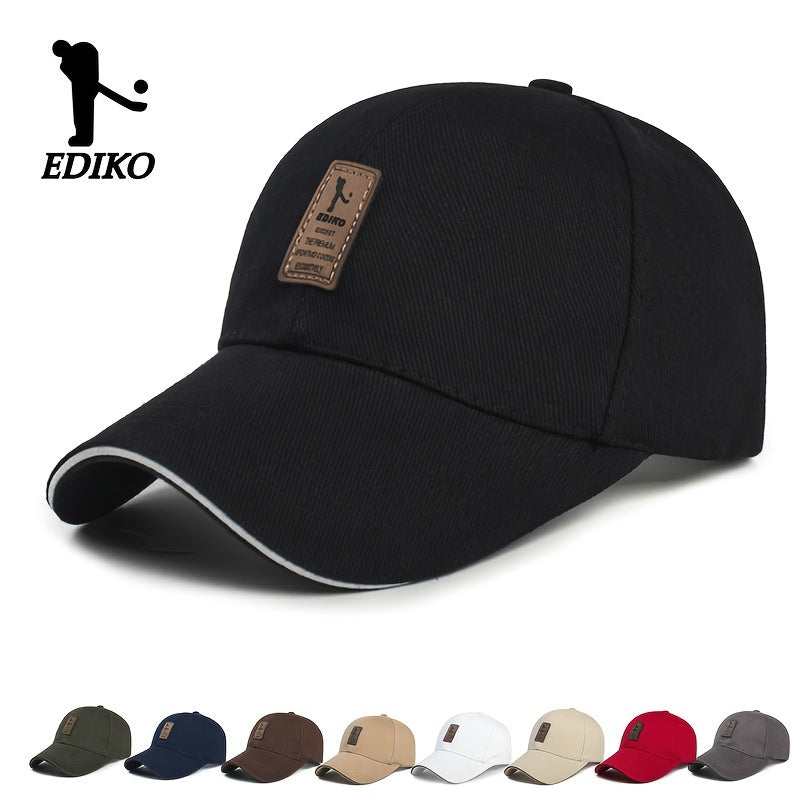 EDIKO Unisex Baseball Cap in Black, 100% Breathable Sun Protection, Casual Outdoor Golf Cap, Hand Washable