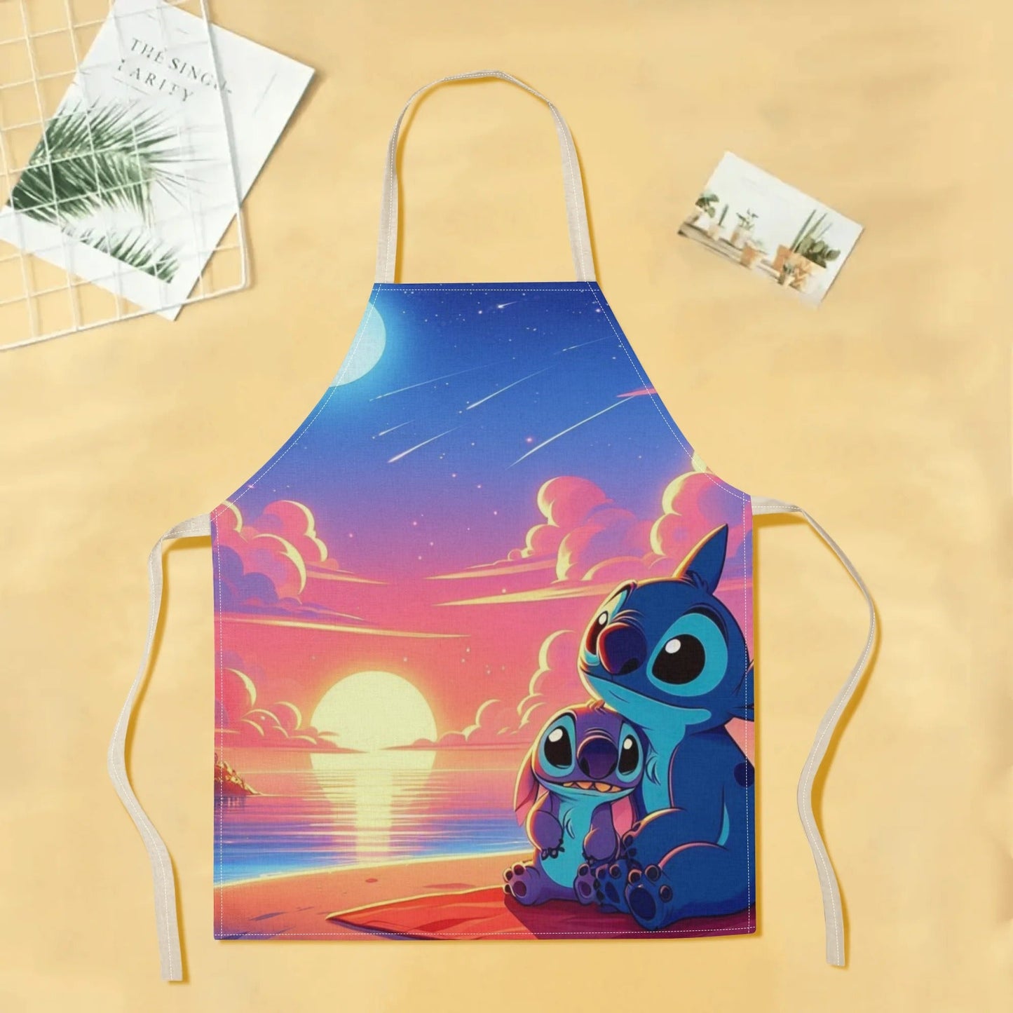 Disney has partnered with a stylish waterproof apron adorned with adorable cartoon designs of Mickey, Minnie, Winnie The Pooh, Stitch, and more. This apron is not only beautiful and fashionable but also boasts a simple and elegant style, making it