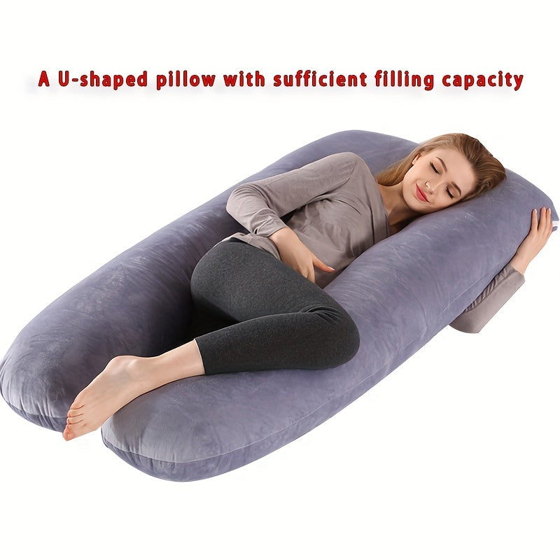 U-shaped Pregnancy Pillow with Generous Filling, Cushioning, Waist Support, and Side Sleeping Functionality