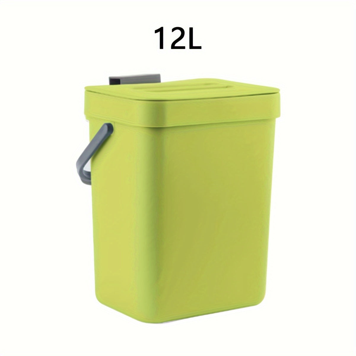 1-piece 12L Trash Can with Lid for kitchen compost, under sink garbage storage. Plastic bin for home and office accessories, storage, and decor.