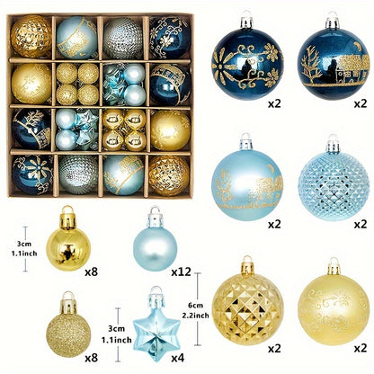 44 Christmas ball ornaments for decorating Christmas trees at home parties, weddings, and as holiday gifts.