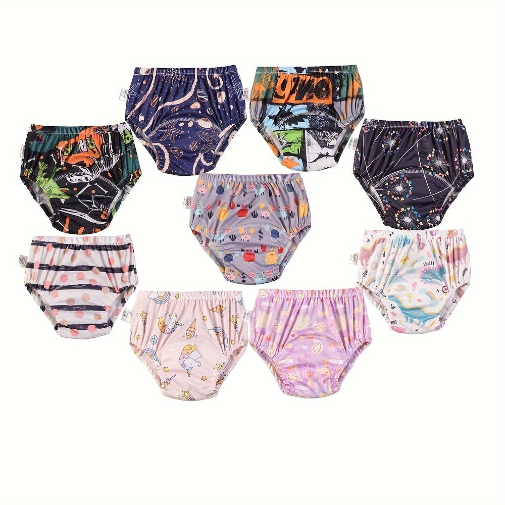 NEWCHAO offers a set of 4/5pcs training diapers designed for both boys & girls. These diapers are made from soft polyester and come in mixed colors with a knit fabric for breathability.