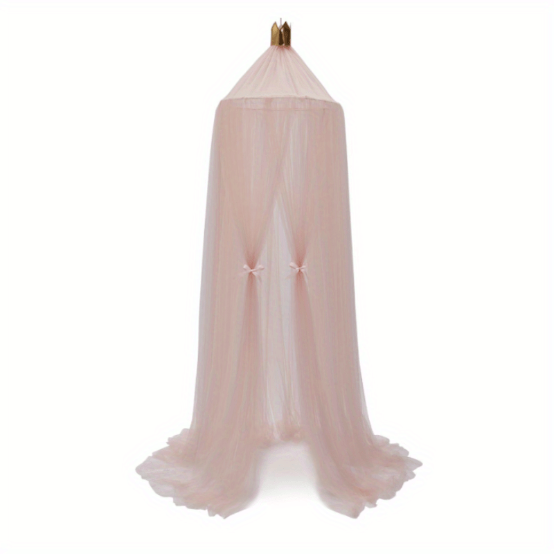 Mosquito Netting Princess Bed Canopy Dome Tent with Crown Top for Children's Room Decoration, Infant Photography Props, Easter, Halloween, or Christmas Gift – Nordic Style Mesh Bed Curtain for a Magical Sleep Experience