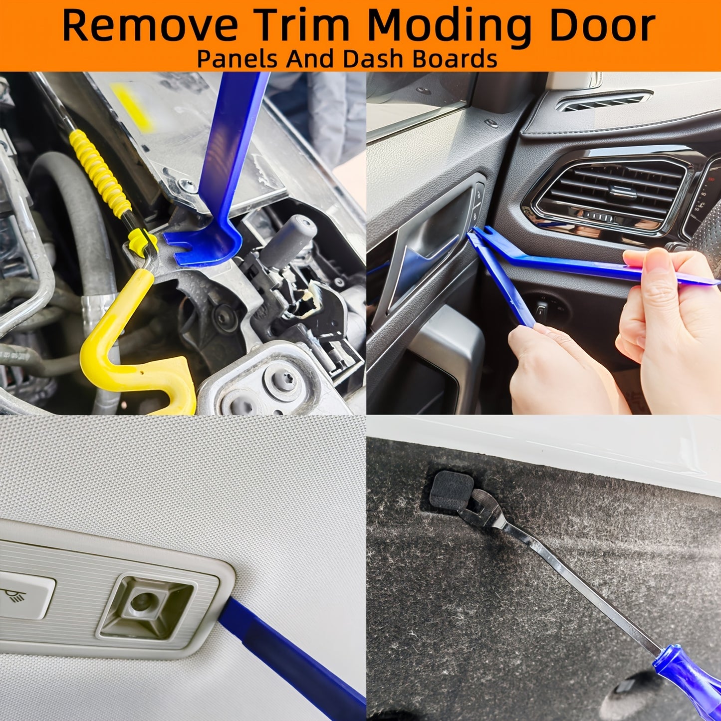 Car Interior Removal Tool Kit for removing door cleats and audio dashboard.