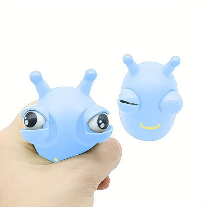 Caterpillar fidget toy with pop-out eyes, plastic, non-electric, for stress reduction, 3-6 years, fun pinch toy for decompression and play