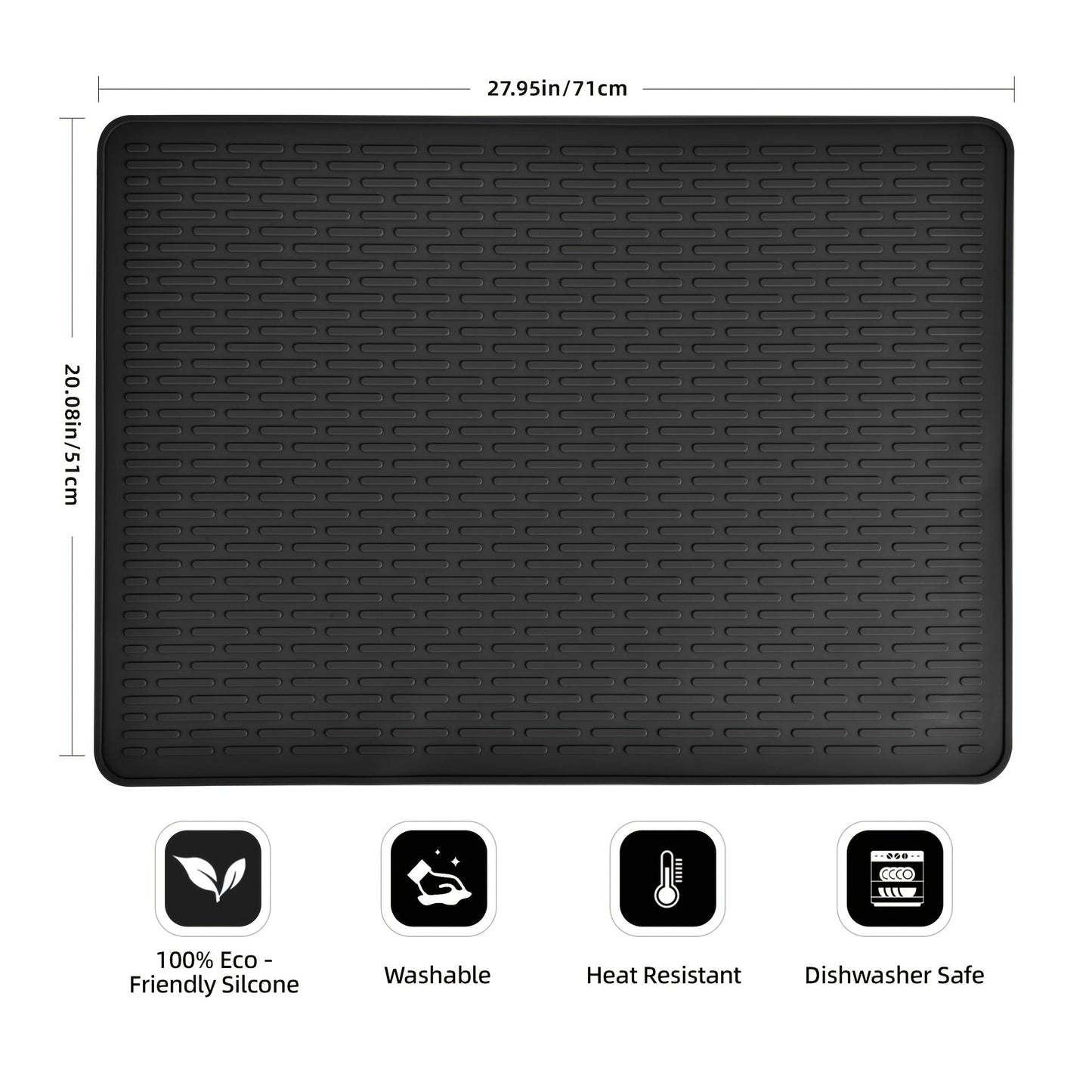 Silicone Stove Top Protector Mat - Extra Large Size, Heat-Resistant and Waterproof with Raised Edges for Electric & Gas Ranges, Non-Slip Black Kitchen Stove Cover, Perfect for Cooking & Dining