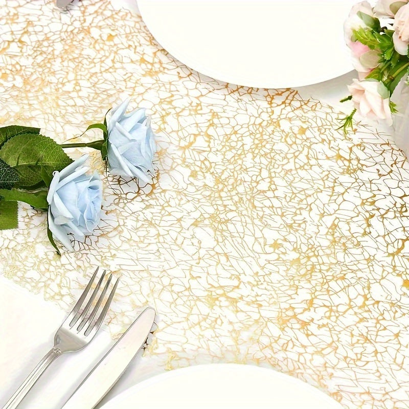 Sleek Golden Table Runner made from 100% polyester with a solid color, perfect for various celebrations.