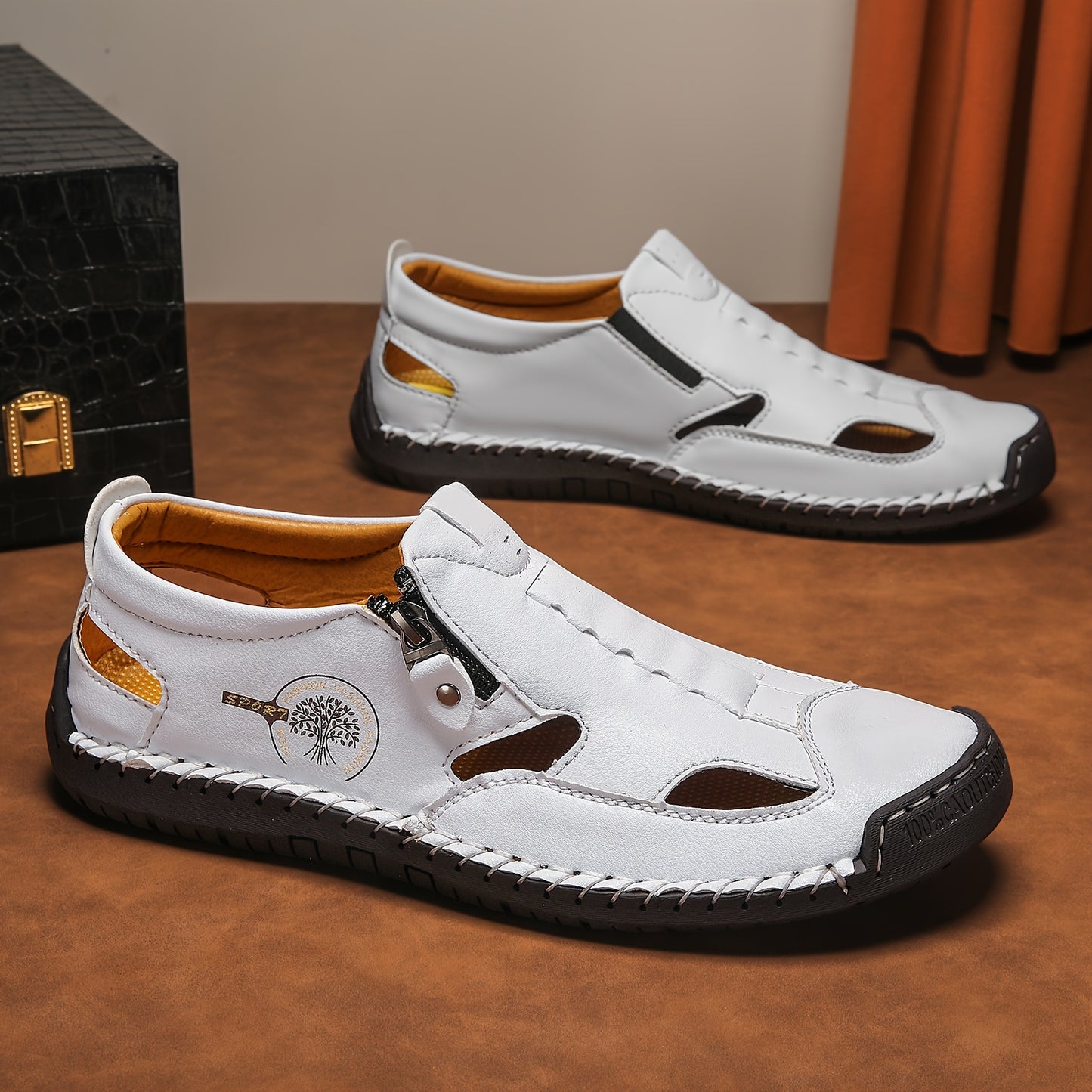 Men's slip-on sandals for outdoor activities, breathable and comfortable with non-slip durable design.