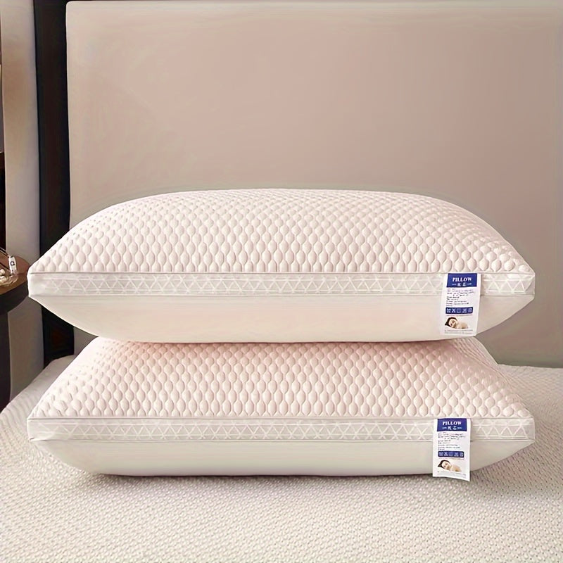 2-Pack Pillows: Cooling Tofu Pillow for Relaxing Sleep, Neck Support. Casual Style, Machine Washable, Polyester Cover & Fill. Ideal for Home, Bedroom, Hotel. Perfect Gift for All Seasons.