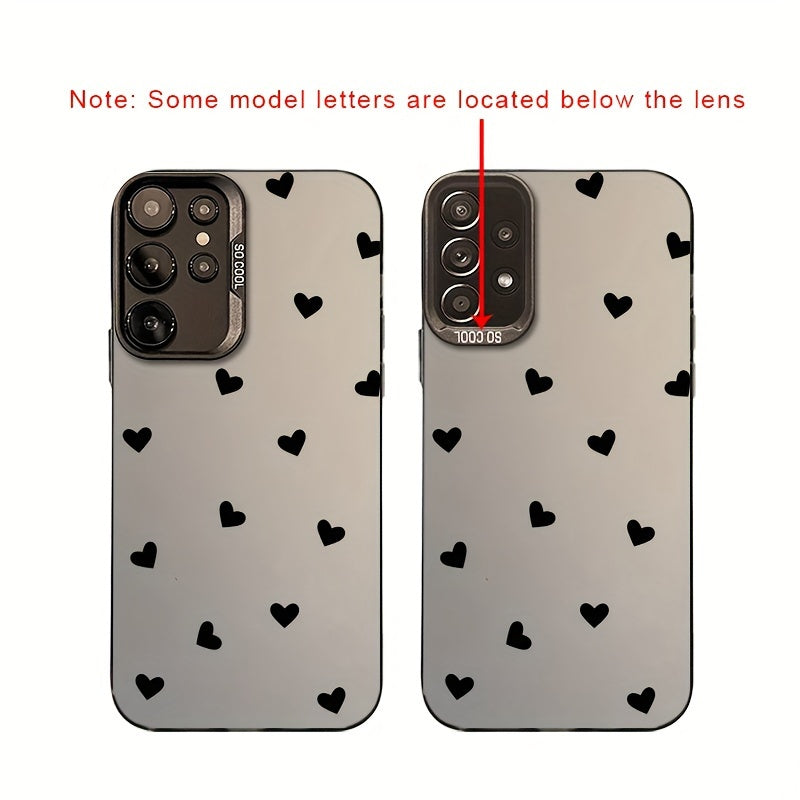 Full screen black love phone case for various Samsung Galaxy models, featuring fashion-forward design and advanced anti-fouling technology.