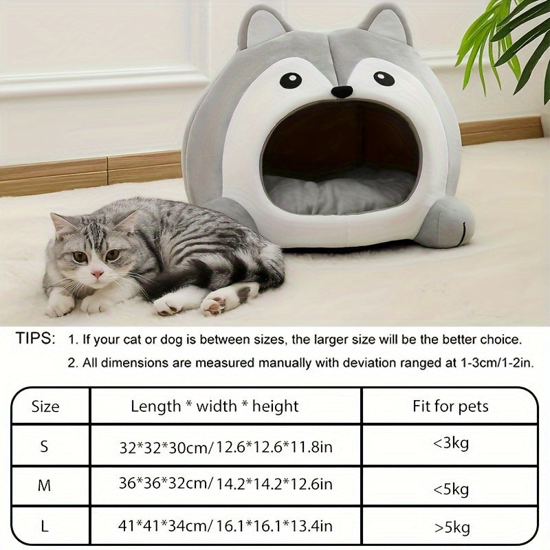 Cozy cat bed for puppies and kittens, providing a warm and soft sleeping area.