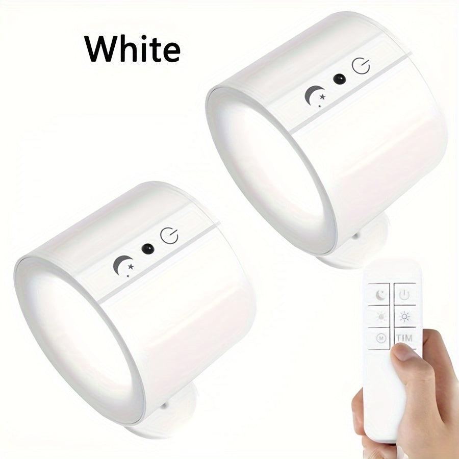 2-Pack LED Wall Sconces with dimmable touch control, magnetic ball for 360° rotation. USB charging, 3-color switch, 3-speed adjustable, can be wall-mounted or used on tabletop. Ideal for