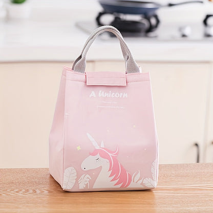 A polyester insulated lunch bag with a magical forest theme. Features animal patterns and a large capacity in a rectangle shape. Perfect for work, school, and keeping fruit stored at the right temperature. Hand wash care recommended.