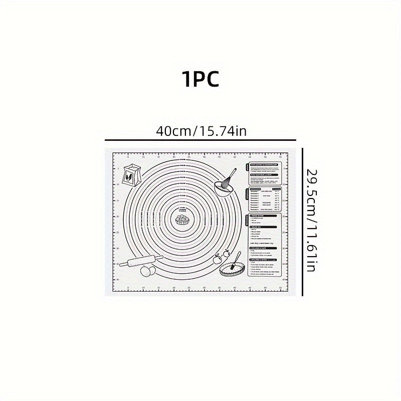 Extra thick food grade pastry mat for easy baking and kneading, available in 5 colors and 2 sizes.