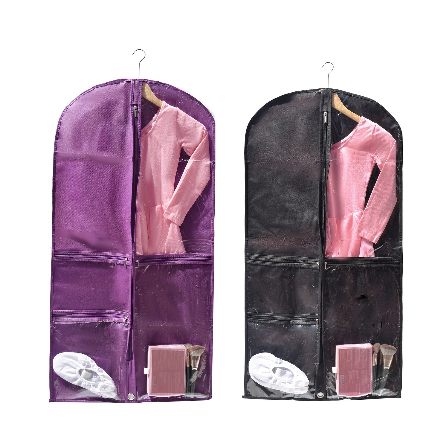 1 piece of Translucent Simple Dustproof Storage Bag, perfect for storing dance skirts or hanging clothes. Great for closet organization and travel. Features a visible translucent window, ideal for competitions, traveling, and storage. Makes a perfect