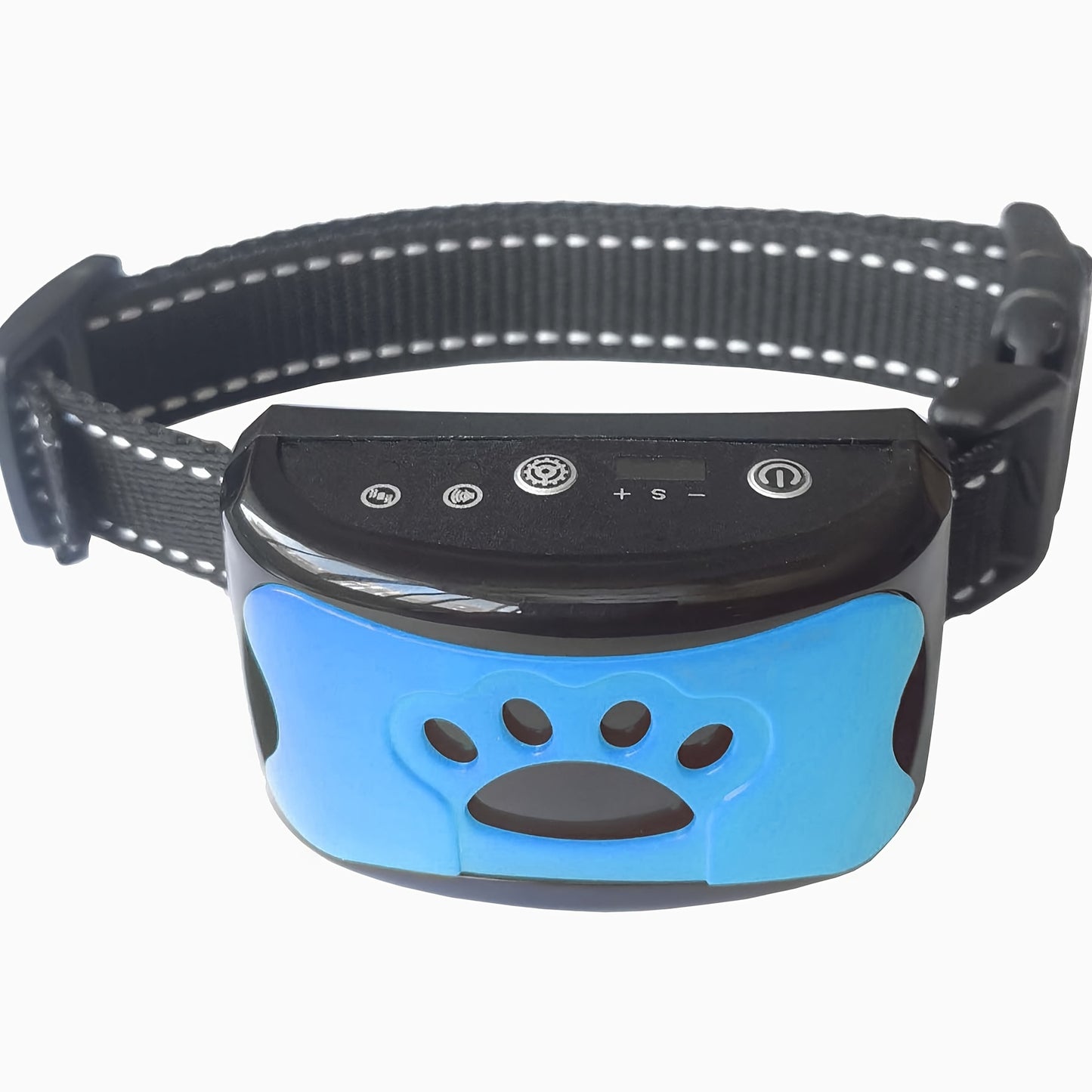 Rechargeable anti-barking dog collar with vibration training mode, USB charging, lithium polymer battery, and ≤36V operating voltage.